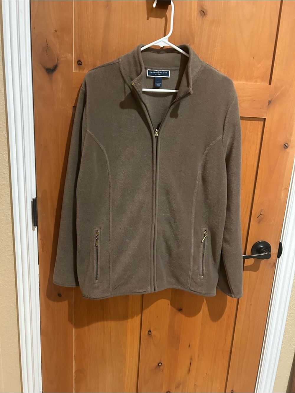 Karen Scott ladies Brown Full-Zip Fleece Jacket